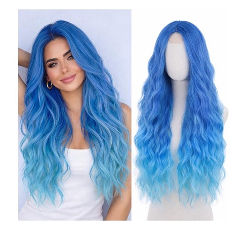 Parrucca lunga blu - , da