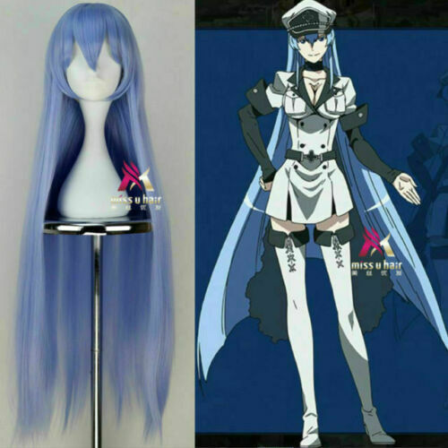 Parrucca lunga blu ghiaccio