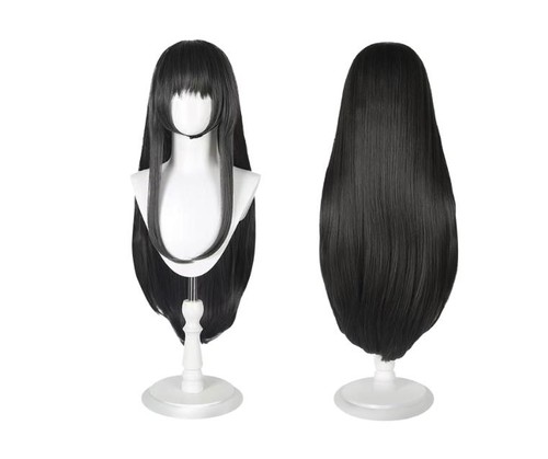 Parrucca cosplay lunga nera - parrucca,