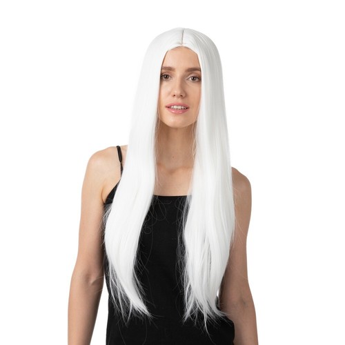 Parrucca lunga bianca vestito