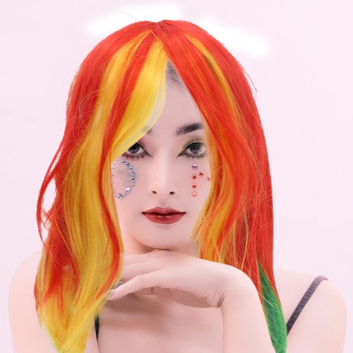 Parrucca sintetica multicolore - parrucca,