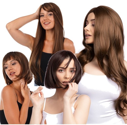 Parrucca donna marrone - parrucca,